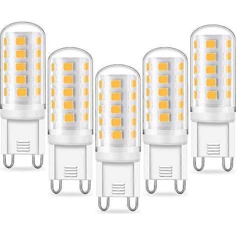 Ampoules LED G9 3 W équivalent à 40 W halogène, lumière blanc froid 6000 K, 220-240 V CA, lampe LED à économie d'énergie, non dimmable, sans scintillement, lot de 5 (1/5)