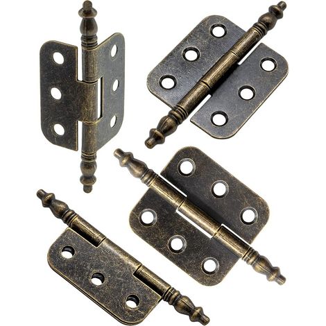 Set aus 4 antiken Bronze-Scharnieren aus Eisen, 70 x 35 mm, klassisches Design, für Schränke, Türen, Kommoden (1/5)