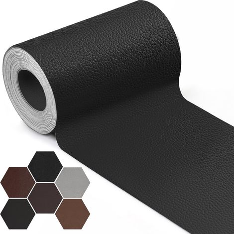 Kit de réparation pour patchs en po autocollants imperméables meubles 10,1 x 160 cm 4 x 63 10,1 x 160 cm 4 x Cuir Noir (1/5)