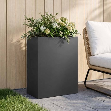 vidaXL Macetero de Jardín Negro 40 x 20 x 50 cm Acero laminado en frío (1/5)