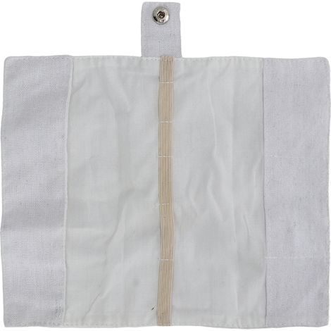 Tragbare Aufbewahrungstasche aus Canvas für 7-teiliges Besteckset (Messer und Gabel aus Bambus) – 2er-Set – Weiß (1/5)