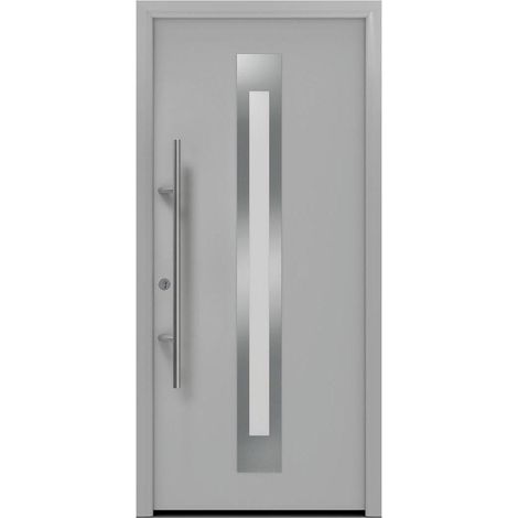 Hörmann Ecostar Haustür "ISOPRO Secur IPS 770S", weißaluminium matt (RAL 9006), 110 x 210 cm (B x H), DIN Links