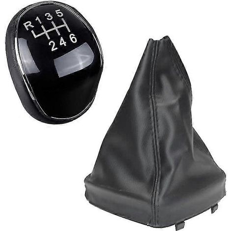 Pommeau de levier de vitesses en cuir à 6 rapports avec soufflet pour Mondeo IV, C-Max, Transit et Focus Mk3/Mk4 (1/5)