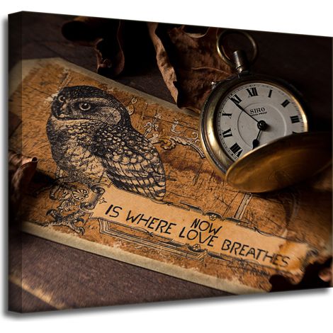 Leinwanddruck Vintage-Retro-Uhr 50x40 cm