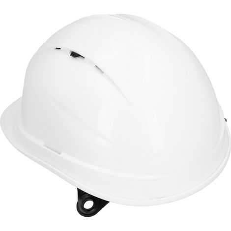 Casque de chantier respirant avec doublure en LDPE, blanc, réglable, de protection pour les travailleurs sur les chantiers de construction (1/5)