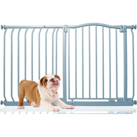 Bettacare Curved Top Dog Gate, 116cm - 125cm, Matt Grey, Pressure Fit Pet Gate for Dog and Puppy, Pet and Dog Barrier