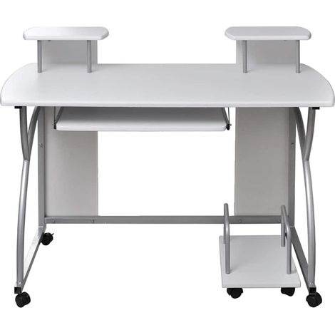 Maison Exclusive - Scrivania da Computer Bianca 110x52x88,5 cm Legno Multistrato (1/5)