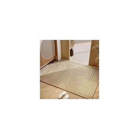 Tapis d'extérieur résistant aux intempéries Coureur Long AspectLin Jardin terrasse Balcon Beige/Naturel 40x60 cm (1/2)