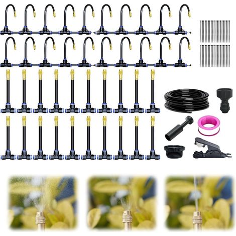 1 Kit Système D'irrigation Goutte À Goutte, Buse Laiton 360°, Tuyau PE 20m, Pour Jardin Serre (1/5)