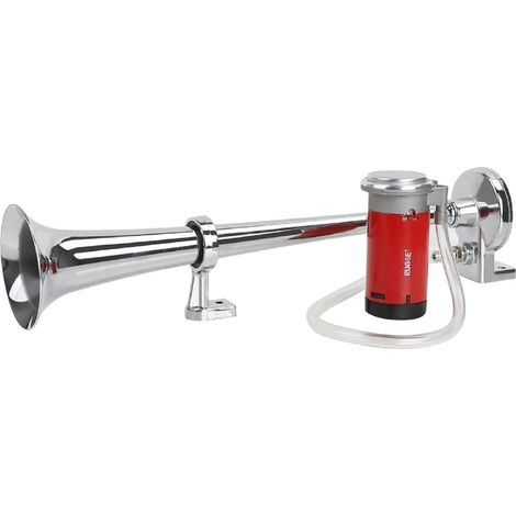 1 Klaxon trompette, tube en zinc blanc, 450 mm, 150 dB, 12 V, pour voitures, camions, motos et SUV (1/5)