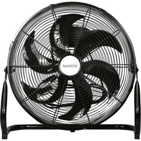 "Aidone" Metall-Standventilator (90W AC 230V Motor) schwarz