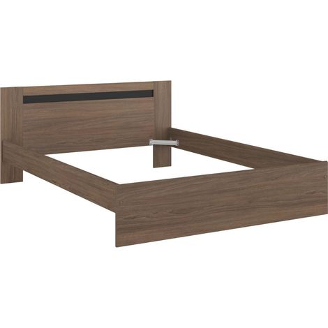 Lit 140x190 aspect bois teinté noyer - KASUAL (1/5)