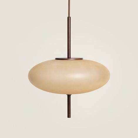 Pendelleuchte Rund aus Metall und Glas Aiko Beige ø30 cm (1/5)