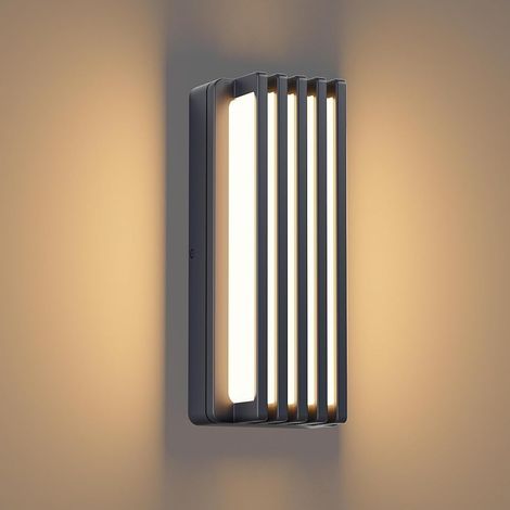 Applique murale extérieure LED 30 W, Lampe extérieure 3000 K blanc chaud IP65 étanche Applique Mural en aluminium pour intérieur/extérieur, balcon, jardin,Anthracite (1/5)