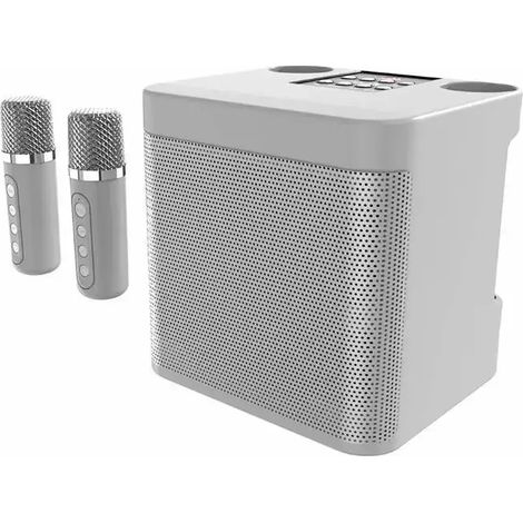Enceinte Bluetooth (blanche), machine de karaoké tout-en-un pour l'extérieur, caisson de basses stéréo 10 W (1/5)