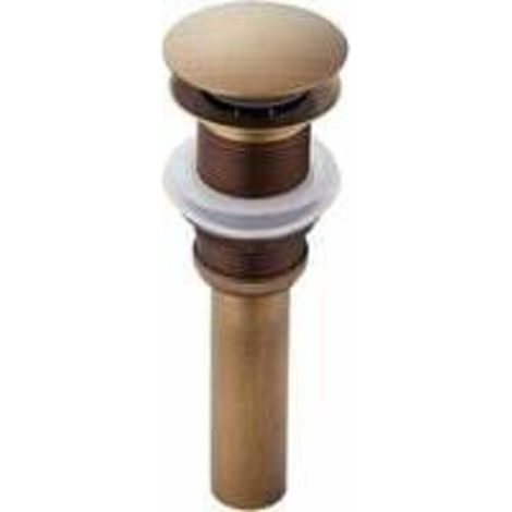 Pop-up Rétro Bouchon Bonde de Lavabo Vidange Clic-clac sans Trop-Plein en Laiton Bronzé Universel Valve Draineur dEvier Vasque Siphon sans Trou de Débordement Poli- sans Trop-Plein (1/5)