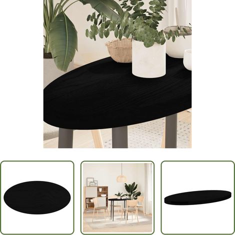 vidaXL Tablero de mesa ovalado madera maciza de roble 80x40x4 cm (1/5)