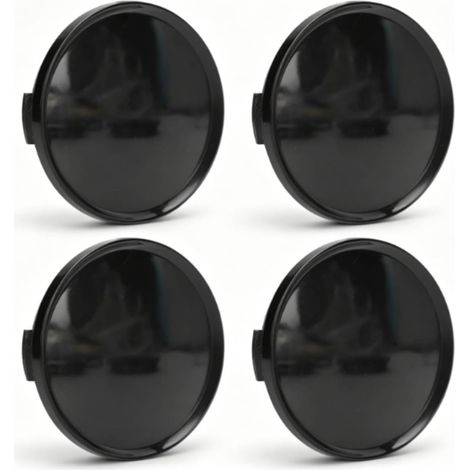 Cache-moyeux de Roue 63 mm, Cache-moyeu de Jante avec Pince en métal résistant aux Chocs, Look élégant pour véhicule Noir, Lot de 4 (1/5)