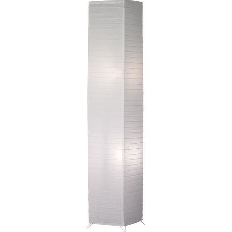 Etc-Shop – Lampadaire LED 130 cm blanc chaud – Abat-jour en papier – Interrupteur à pédale – 2 douilles E27 – Flux lumineux 1612 lumens
