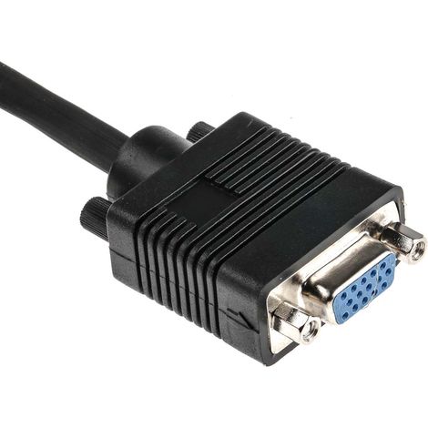 Câble VGA VGA vers SVGA Mâle VGA Femelle SVGA 500mm PVC Noir 0,12 mm 200 V c.c. ( Prix pour 1 ) (1/3)