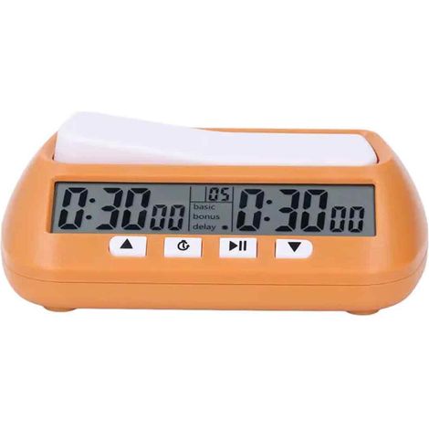 Minuteur Échecs Numérique - Affichage LCD - Mode Tournoi et Partie Classique - Portable Jaune - 1 Pièce (1/5)