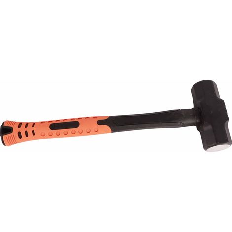 Marteau octogonal à manche gainé plastique 4LB, massette carrée robuste, tête en acier haute carbone, outil de frappe lourd pour chantier, vente exclusive Mexique (1/5)