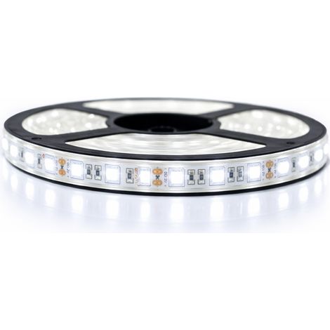 Kit de cinta profesional 5050 - 60 leds/m - 5 o 10 metros a elegir - Blanco neutro impermeable (IP67)  Longitud: 5 metros - Transformador: Fuente de alimentación incluida