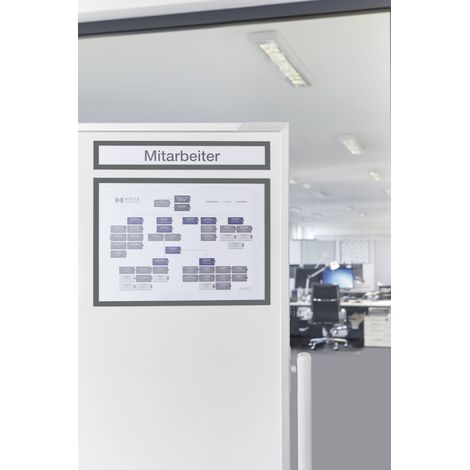 Magnetoplan magnetofix-Magnetrahmen Topsign, 5 Stück, grau, A4 quer/A3 hoch 319 x 52 mm 5 Stk