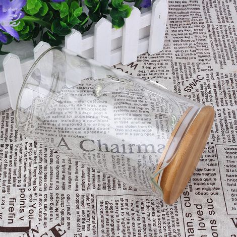 300 ml transparenter, hitzebeständiger Glasbecher für den Haushalt mit Teedeckel (1/5)