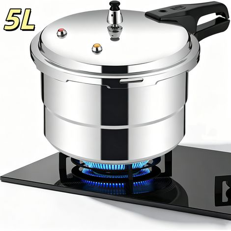 Autocuiseur 5L, Autocuiseur en alliage d'aluminium, Autocuiseur professionnel, Antidéflagrant, Épaissi, compatible gaz et induction (1/5)