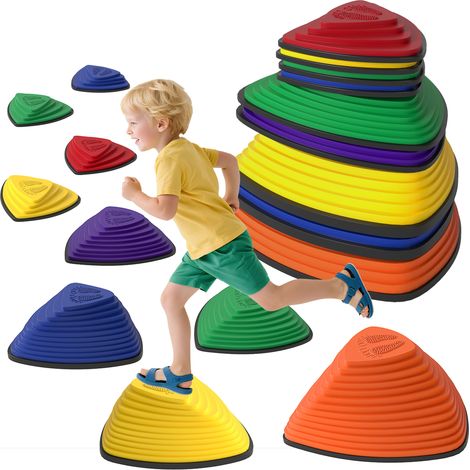 Lot de 9 dalles de marche antidérapantes, pour intérieur et extérieur, empilables, multicolores