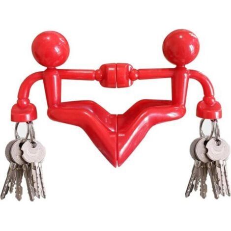 Lot de 2 crochets magnétiques solides à ventouse pour réfrigérateur et congélateur - Idée cadeau fantaisie (2, rouge)