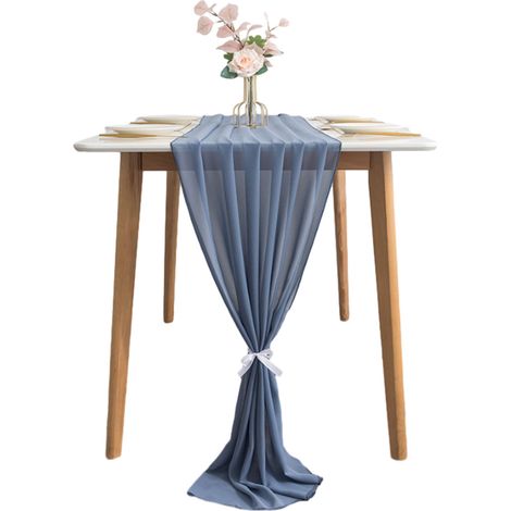 Chemise De Table - En Polyester - 72 X 305 Cm - Pour Décoration De Mariage Fête Anniversaire Réception - 1 Pièce (1/5)