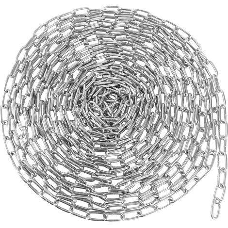 Chainette Metal, Chaine Acier Robustes 15m Ø 3 mm, Chaîne Acier Galvanisé pour Corde à Linge, Plantes Suspendues, Antivol De Vélo, Décoration DIY (1/5)