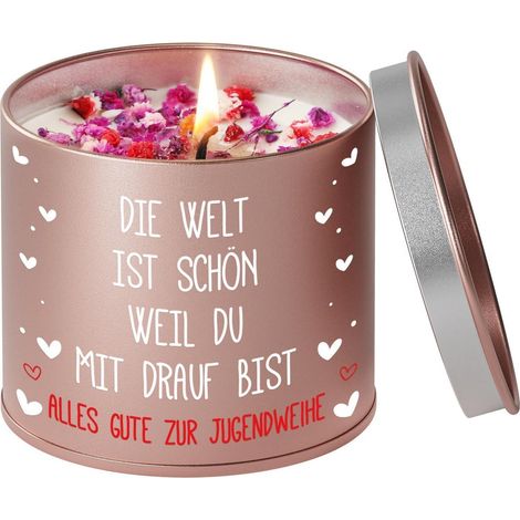 Duftkerze Lavendel 9OZ Sojawachs mit 50h Brenndauer, Geschenk zur Jugendweihe für Mädchen