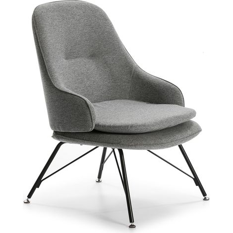Sessel 70x78x95 Metall Black / Grau Stoffmöbel / Hilfstische für alle Stile, um dem Zuhause eine Note zu verleihen (1/4)