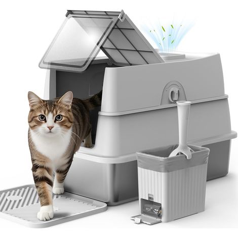 Stainless Steel Cat Litter Tray with Flip Lid (1/5)