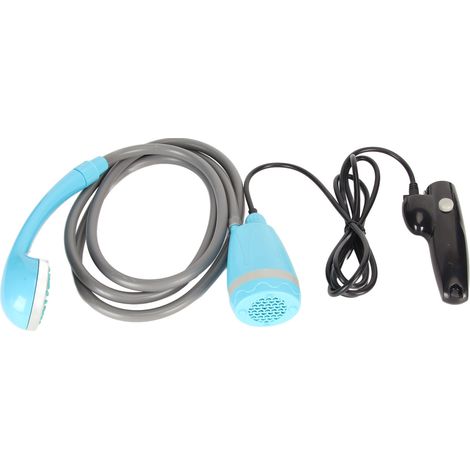 Kit de douche portable d'extérieur 25 W, chargement USB, pratique et rapide, idéal pour le camping et le lavage de voiture (bleu). (1/5)