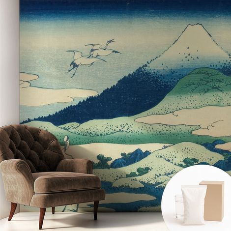 Papier peint intissé décoratif avec motifs pour salon et chambre a motif - Colle incluse gratuite Grues et montagnes 250x250 cm (1/5)