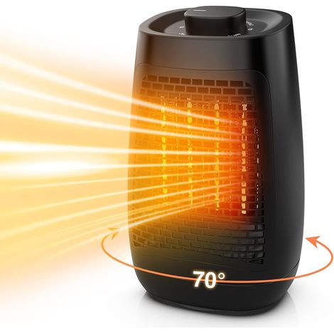 Elektrischer Heizlüfter für Zuhause, 1200 W, tragbarer PTC-Keramikheizer mit 6 Heizstufen, Überhitzungs- und Kippschutz für Zuhause und Büro, 13,5 x 11,5 x 23,5 cm (1/5)