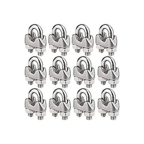serre-cble Serre-cble En Acier Inoxydable 304 Boulon En U Fixation De Selle M3 Pour Cble Mtallique 3 Mm (1/8"), Paquet De 12, Par Hyber&cara (1/5)