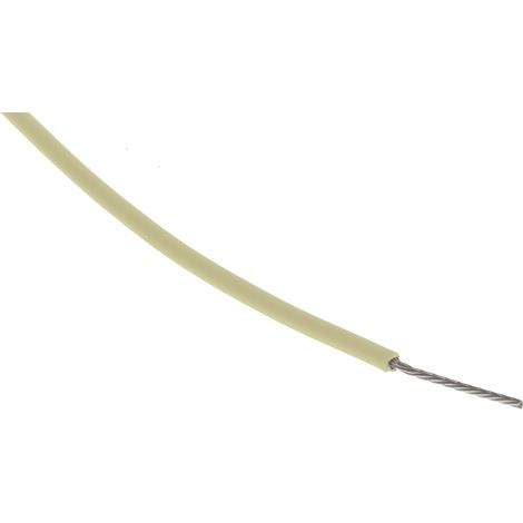 Fil de câblage à gaine PTFE RS PRO, 0,12 mm², 26 AWG, 200°C max, PTFE Jaune, 100m ( Prix pour Bobine de 100 Mètres )