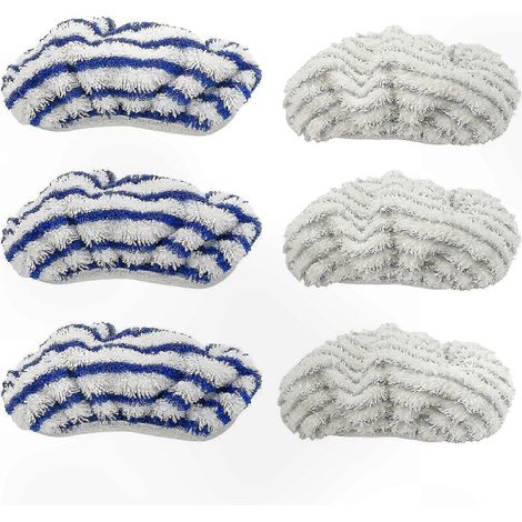Lot de 6 lingettes de balai en microfibre réutilisables, compatibles avec les accessoires de balai vapeur, adaptées aux parquets et carrelages. (1/5)