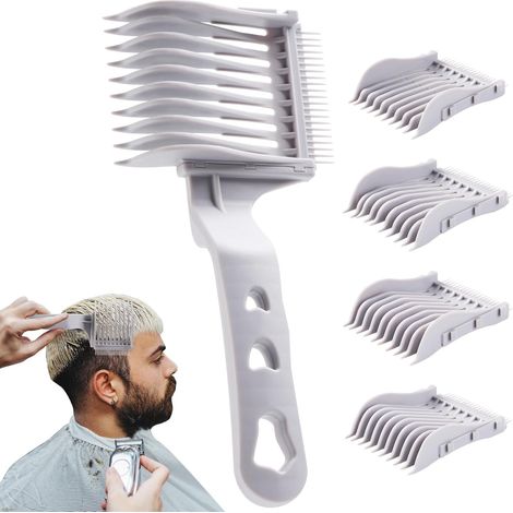 4 en 1 amovible mélange ami fade peigne ensemble, barbier fade peigne, uitable pour la maison, salon d'utilisation, compatible avec toutes les ciseaux de coupe de cheveux et Barbier outils (1/5)