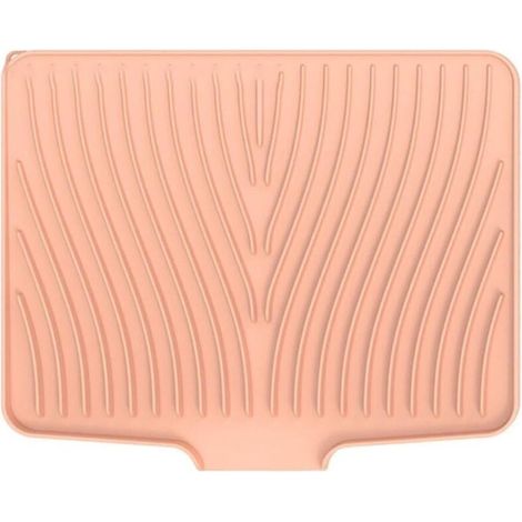 Tapis égouttoir en silicone pour vaisselle et couverts, rose