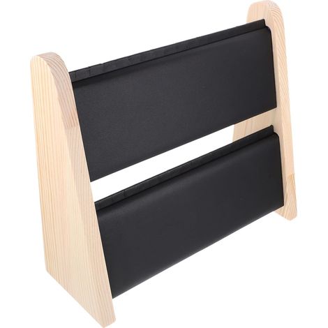 Support à Collier en Bois Massif Noir, Double Couche, Léger Bavure, Présentoir à Bijoux Élégant pour Boutique et Salons Professionnels (1/5)