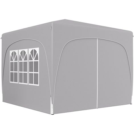 Tonnelle de jardin pliante 3 x 3 m avec hauteur réglable, protection UPF 50+ et sac de transport, gris clair