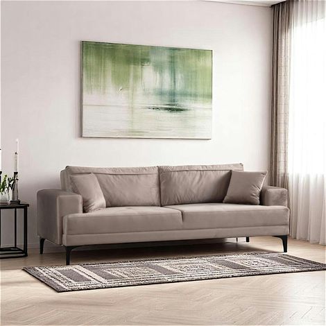 Canapé 3 places beige avec couchage d’appoint JACA (1/5)