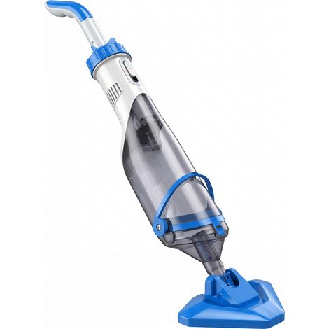Aspirateur de Piscine Sans Fil, Nettoyeur Piscine à Batterie, 60 Minutes d'Autonomie, Manche Télescopique, Bleu