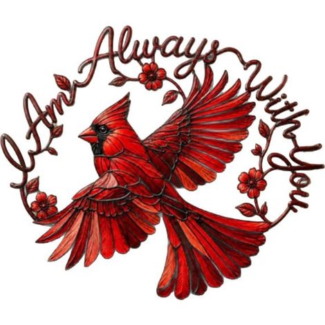 Neues Metall-Wandbild „New Cardinal“ – Ich werde immer bei dir sein – 20 x 20 x 1 cm